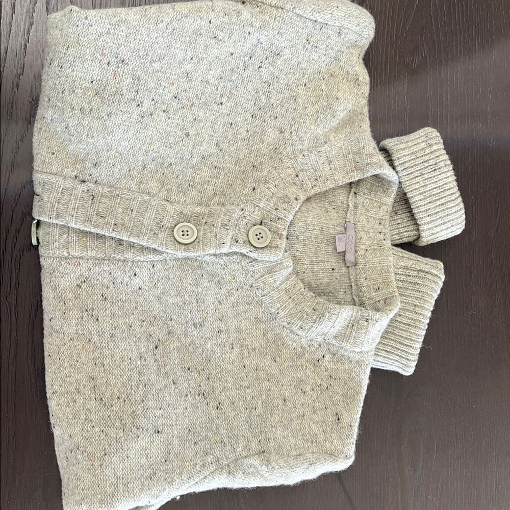 COS Grey Speckled Wool Blend Cardigan